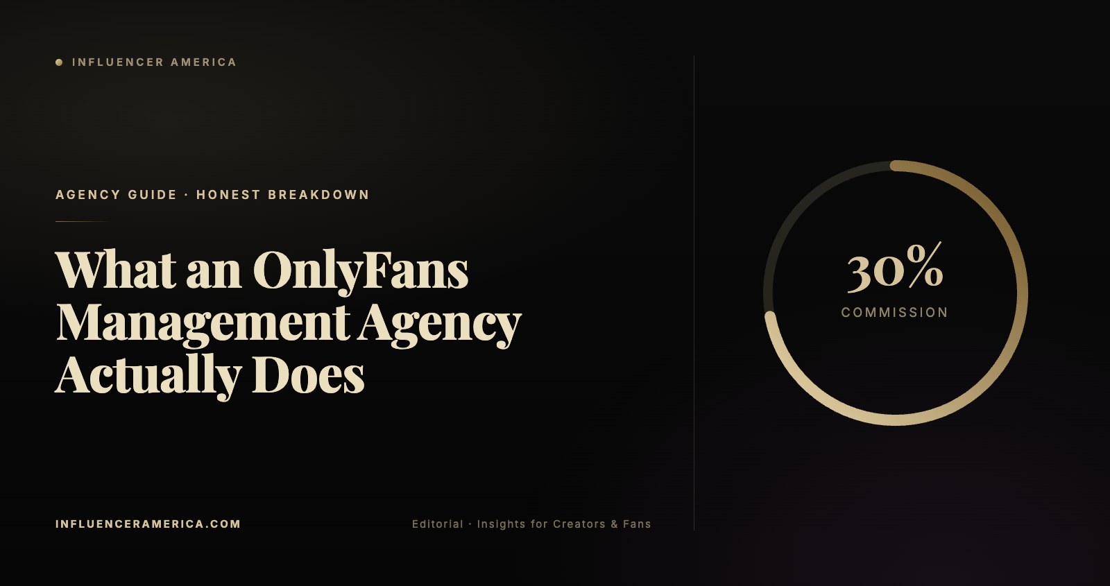 Luxury editorial illustration representing creator management — gold and silver tones, professional business theme